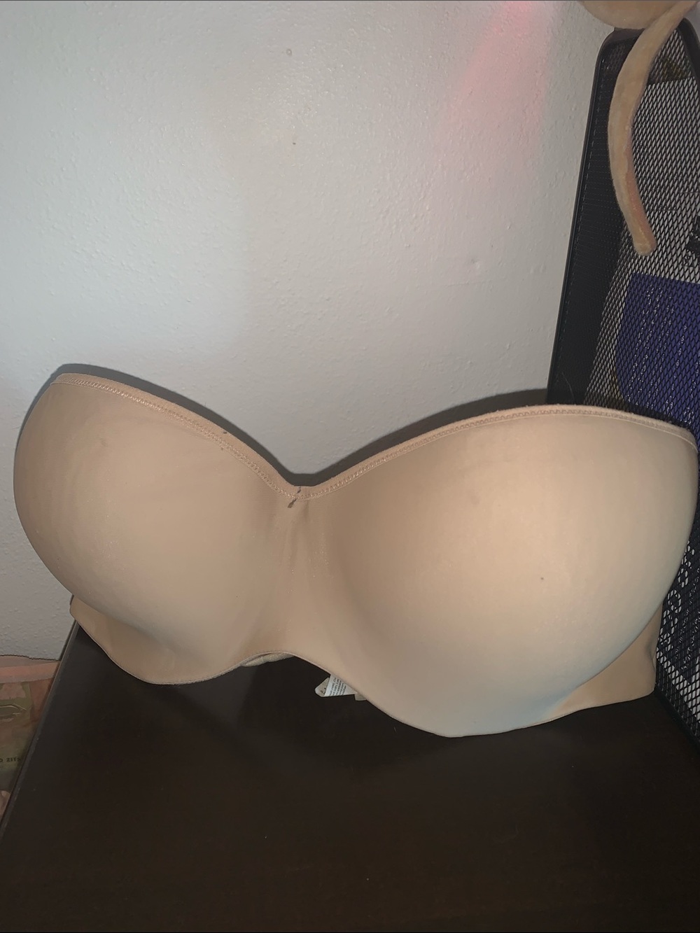 Nude color strapless bra